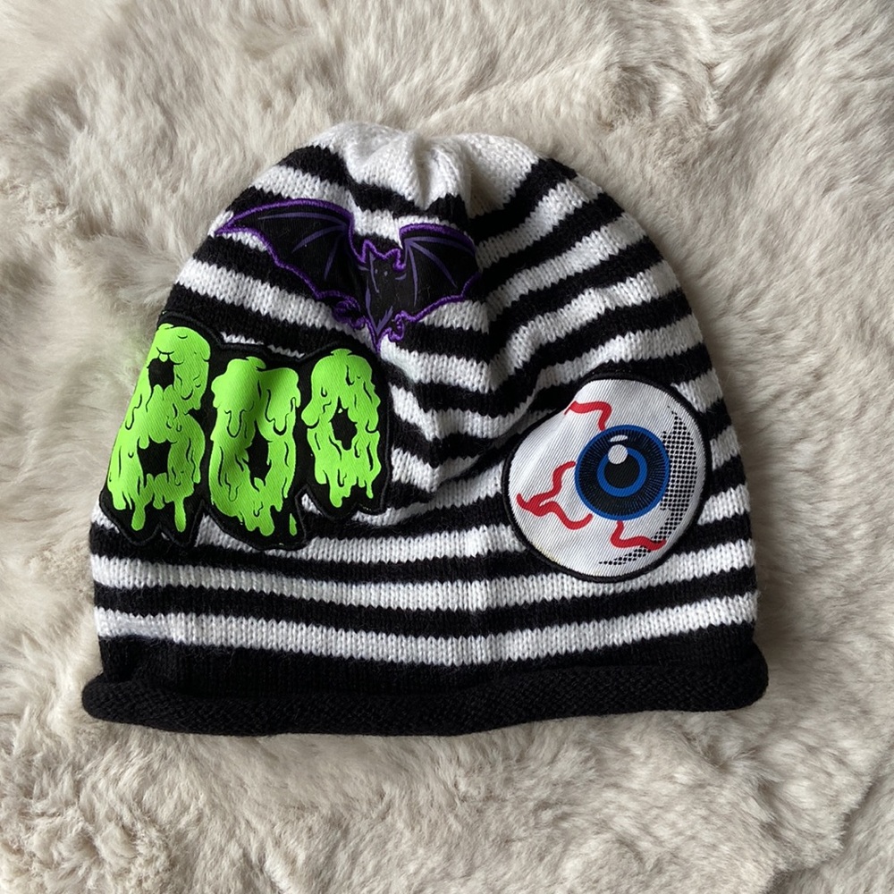 Target kids striped beanie winter and fall layer Halloween vibes spooky 👻 OSFM